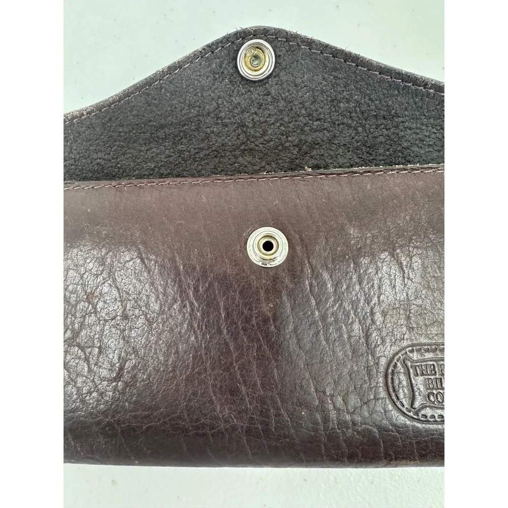 The‎ Buffalo Billfold Company Brown Leather Trifold Wallet Buffalo Nickel Snap